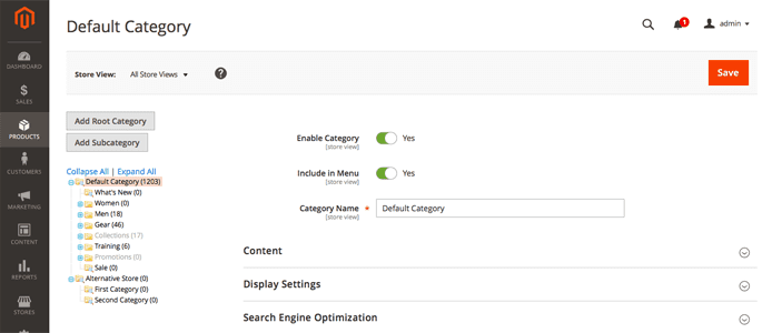 Screenshot of Magento interface Screenshot of Magento interface