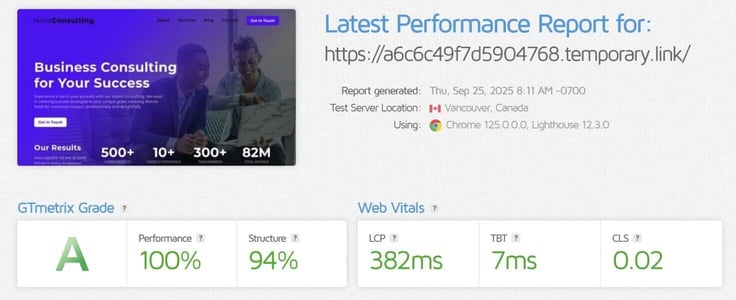 InMotion WP performance