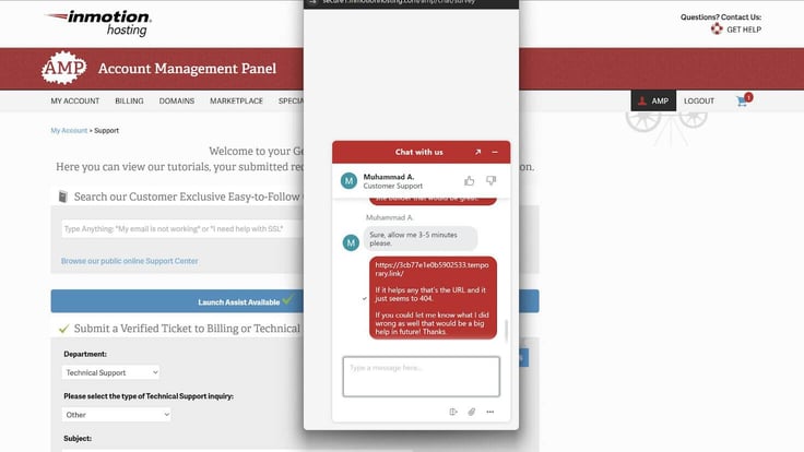 InMotion live chat