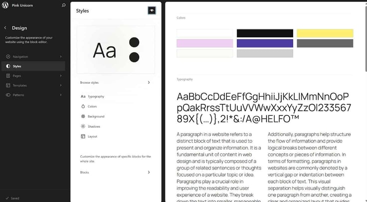 WordPress site editor