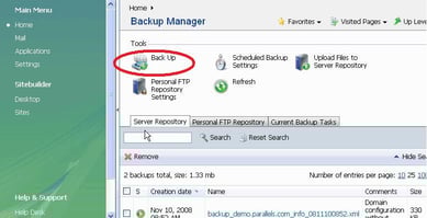 Scheduled Backup Settings
