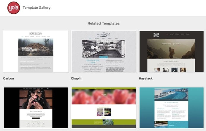 Yola - Choosing a Template