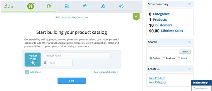Yola eCommerce setup