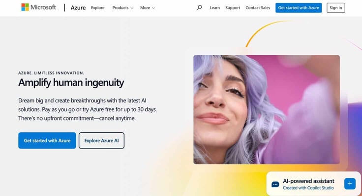 Azure homepage Azure homepage