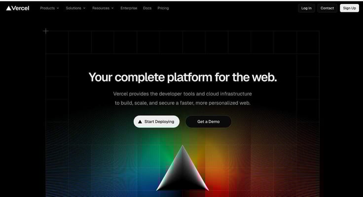 Vercel homepage Vercel homepage