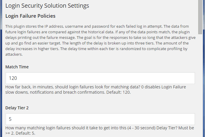 WordPress Login Security Solution Settings Page WordPress Login Security Solution Settings Page
