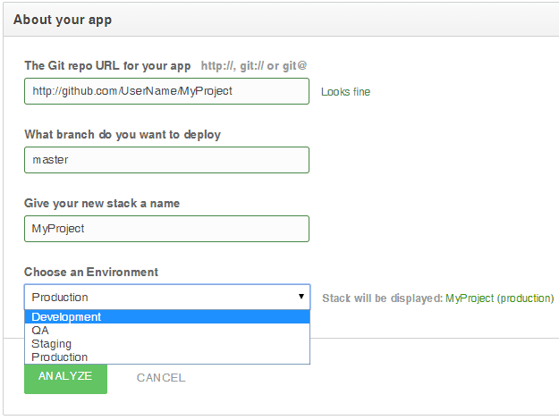 Cloud 66 dashboard about your app settings Cloud 66 dashboard about your app settings