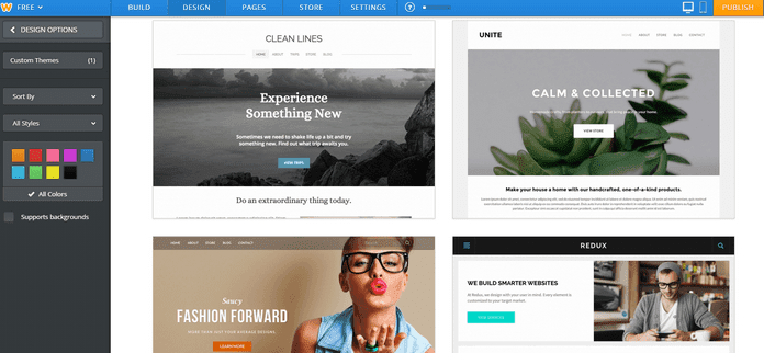 Weebly Drag-and-Drop Editor Change Theme