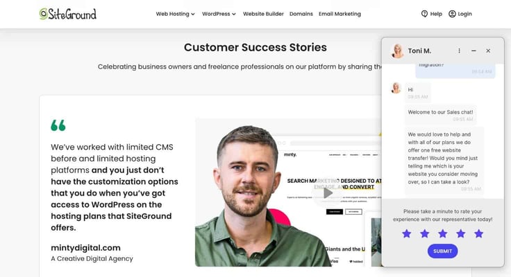SiteGround customer support