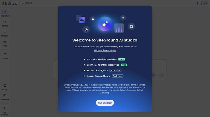SiteGround AI studio