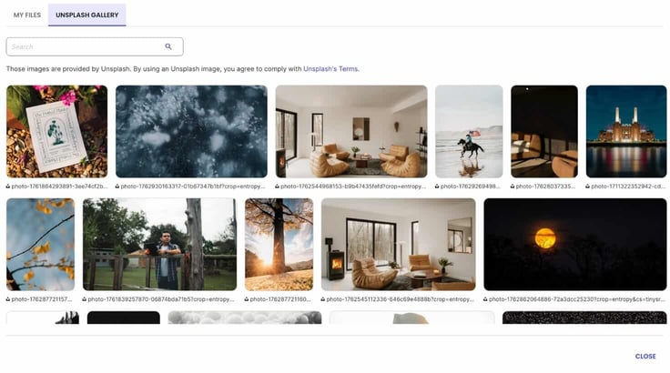 SiteGround Unsplash gallery