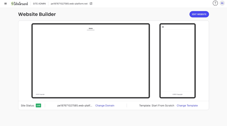 SiteGround website builder setup