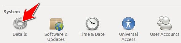 Click on "Details" under System Settings Click on "Details" under System Settings