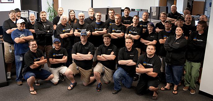 A photo of the Liquid Web Heroic Support team