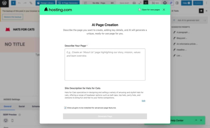 Hosting.com AI generator Hosting.com AI generator