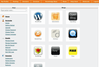 screenshot of auto-installer in cPanel