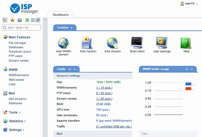 Screenshot of ISPmanager 5 Screenshot of ISPmanager 5