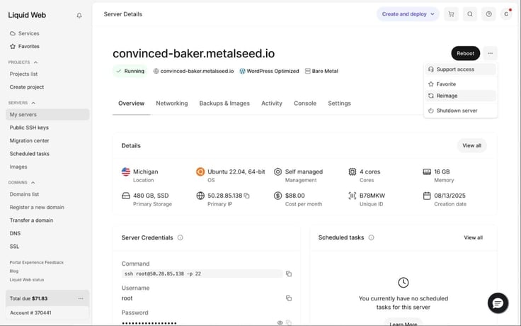 Liquid Web bare metal configuration Liquid Web bare metal configuration