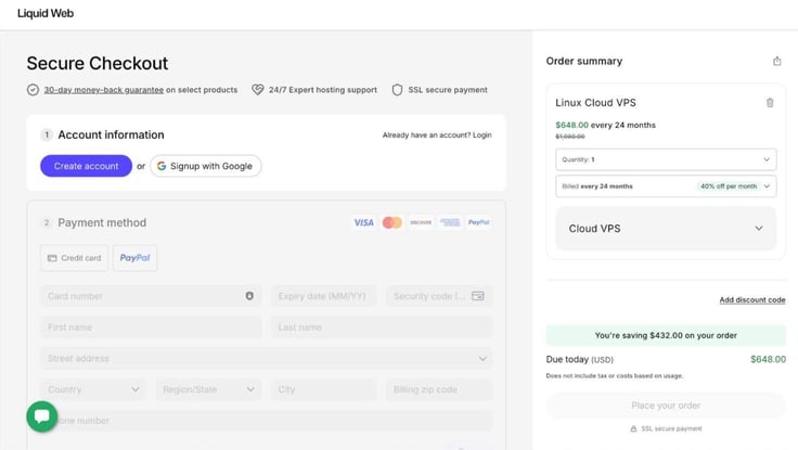 Liquid Web secure checkout Liquid Web secure checkout