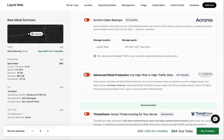Liquid Web security add-ons Liquid Web security add-ons