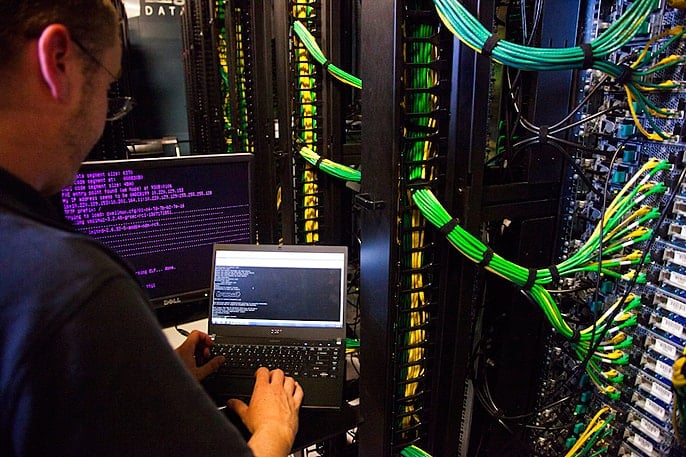 DreamHost developer working on a datacenter DreamHost developer working on a datacenter