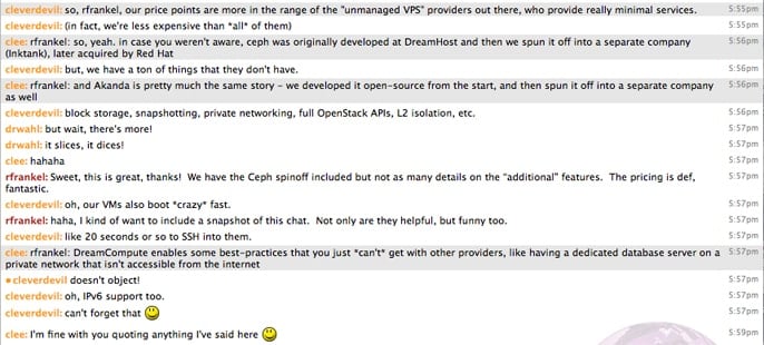 IRC Chat with DreamHost Engineers IRC Chat with DreamHost Engineers
