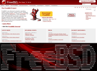 Screenshot of FreeBSD.org