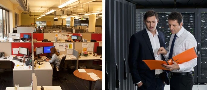 HOSTING offices and a discussion in the server room