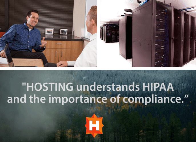 Datacenter and screenshot of HOSTING website