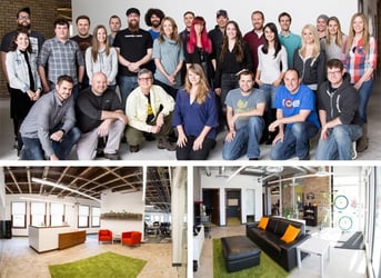 Portrait of Name.com employees and locations around the office