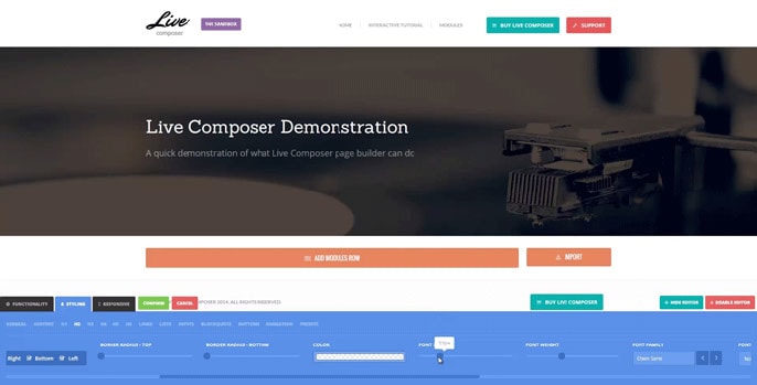 Live Composer WordPress plugin screenshot Live Composer WordPress plugin screenshot
