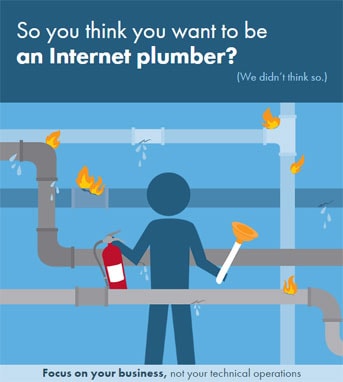 Graphic encouraging people to not be an Internet plumber