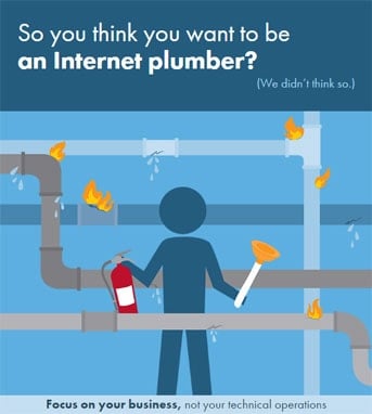Graphic encouraging people to not be an Internet plumber Graphic encouraging people to not be an Internet plumber