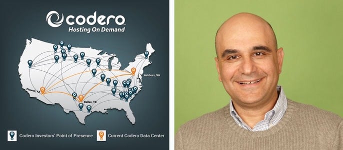 Map of Codero investors and portrait of Emil Sayegh