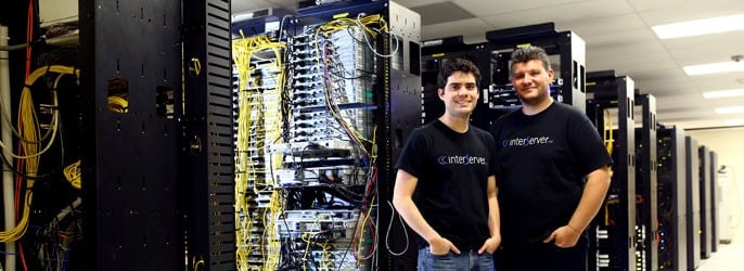 InterServer Co-Founders John Quaglieri and Mike Lavrik pose in their datacenter InterServer Co-Founders John Quaglieri and Mike Lavrik pose in their datacenter
