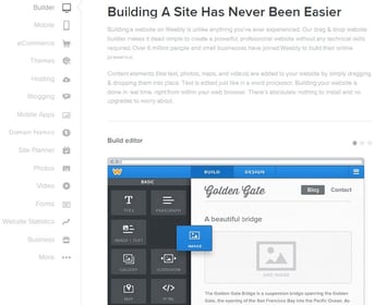 Weebly web builder screenshot Weebly web builder screenshot