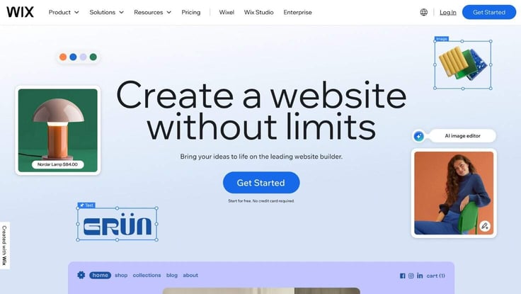 Wix homepage