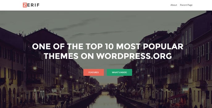 Zerif Lite WordPress theme screenshot Zerif Lite WordPress theme screenshot