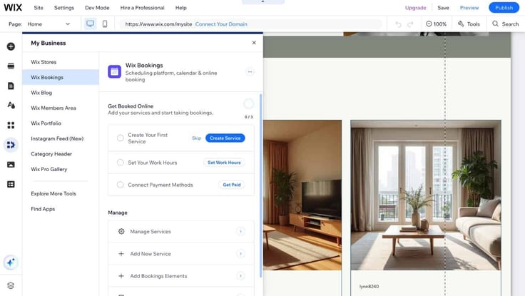 wix bookings feature