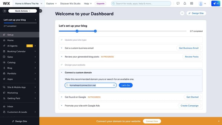 wix dashboard