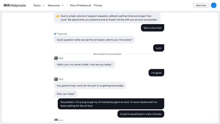 live chat wix