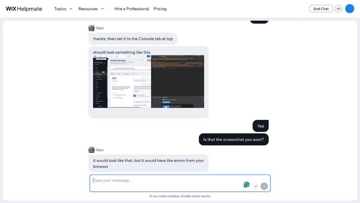 live chat wix