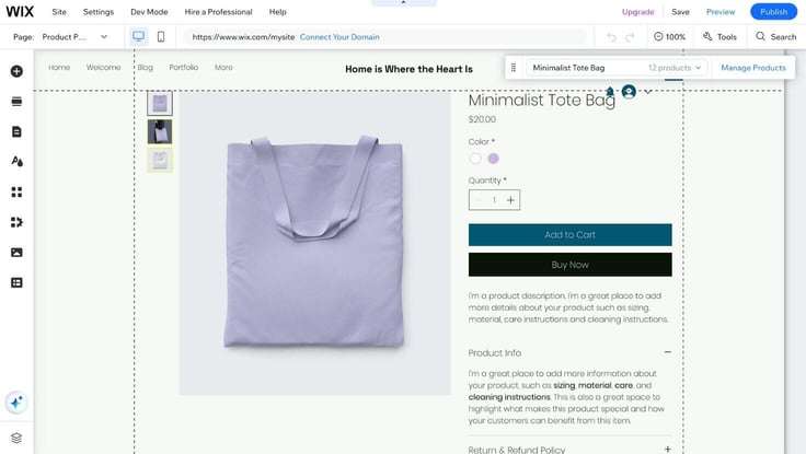 product listing