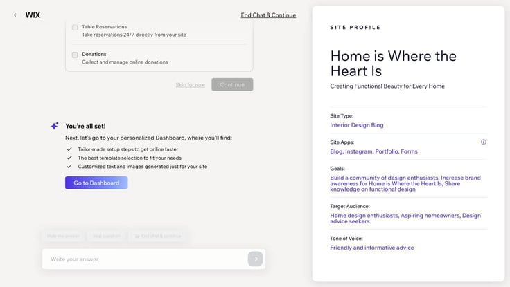 wix setup done