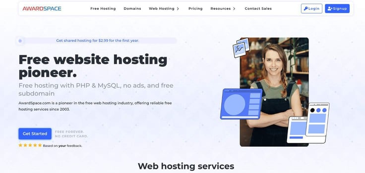 AwardSpace website screenshot AwardSpace website screenshot
