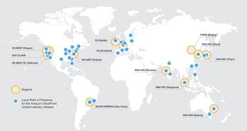 Screenshot of AWS datacenter map