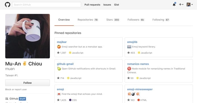 Screenshot of user profile with pinned repositories Screenshot of user profile with pinned repositories