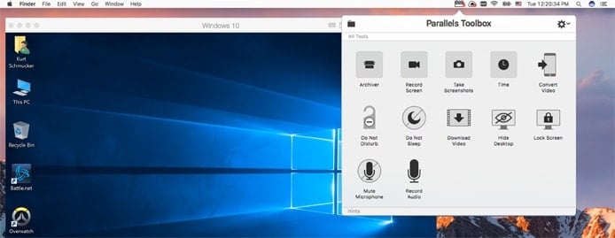 Screenshot of Parallels Toolbox Screenshot of Parallels Toolbox