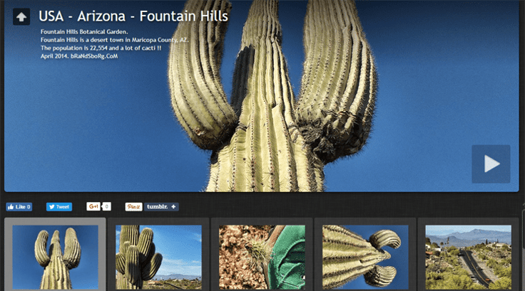 Screenshot of a jAlbum gallery