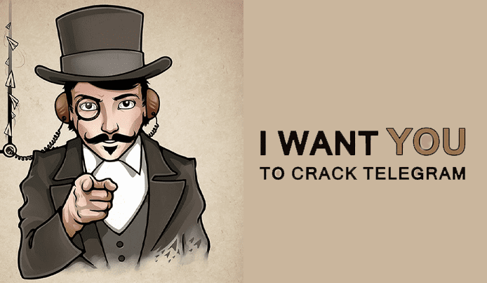 Cartoon of a man in top hat with the caption "I Want You to Crack Telegram" Cartoon of a man in top hat with the caption "I Want You to Crack Telegram"